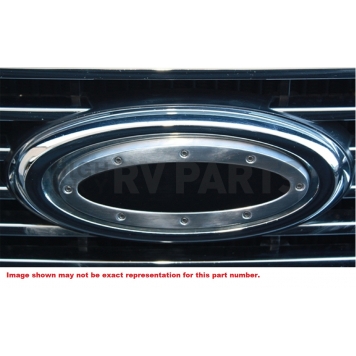 All Sales Emblem - Ford Oval Race Style Silver Aluminum - 50902-1