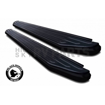 Black Horse Offroad Running Board Aluminum Stationary Black - PRHY169BK