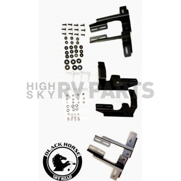 Black Horse Offroad Running Board Aluminum Stationary Black - PRHY169BK-3