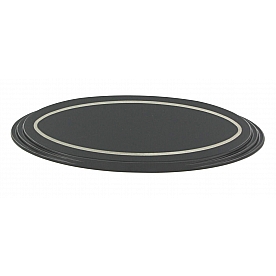 All Sales Emblem - Ford Oval Step Style Black Aluminum - 50905