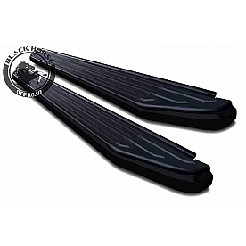 Black Horse Offroad Running Board Aluminum Stationary Black - PRHY269BK