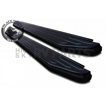 Black Horse Offroad Running Board Aluminum Stationary Black - PRHY269BK