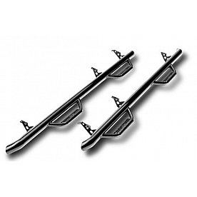 N-Fab Nerf Bar - Truck Wheel to Wheel Black Gloss Powder Coated Steel Round - C8865RC4