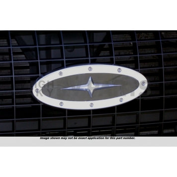 All Sales Emblem - Ford Oval Race Style With Cross Insert Silver Aluminum - 50907-1