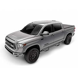 N-Fab Nerf Bar - Truck Wheel to Wheel Black Matte Textured Powder Coated Steel Round - C1789QCTX