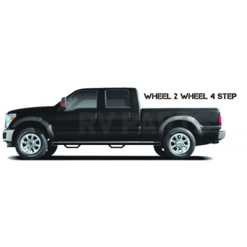 N-Fab Nerf Bar - Truck Wheel to Wheel Black Gloss Powder Coated Steel Round - C17105CC-1