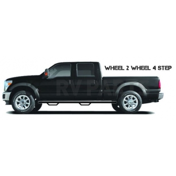 N-Fab Nerf Bar - Truck Wheel to Wheel Black Matte Textured Powder Coated Steel Round - C17105CCTX-1