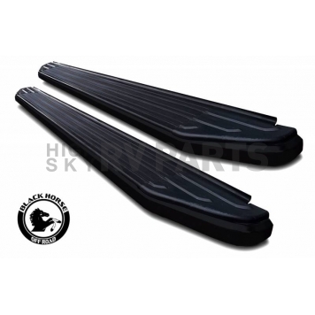 Black Horse Offroad Running Board Aluminum Stationary Black - PRTYRABK-1