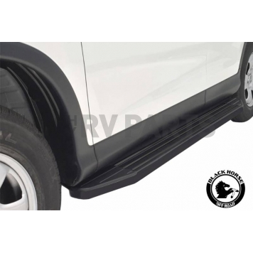 Black Horse Offroad Running Board Aluminum Stationary Black - PRTYRABK-3