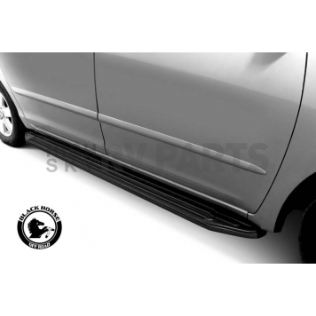 Black Horse Offroad Running Board Aluminum Stationary Black - PRTYRABK-4