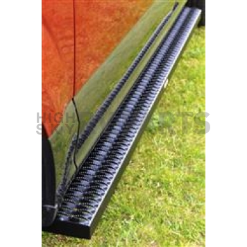 Owens Products Running Board Black Textured Powder Coated Aluminum Stationary - 82357