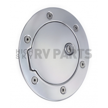 All Sales Fuel Door - Round Aluminum - 6098PL