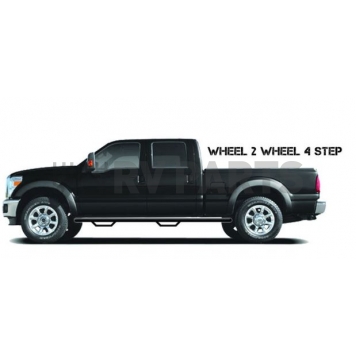N-Fab Nerf Bar - Truck Wheel to Wheel Black Matte Textured Powder Coated Steel Round - C15113CCTX-1