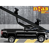 N-Fab Nerf Bar - Truck Wheel to Wheel Black Matte Textured Powder Coated Steel Round - C1581RC4TX