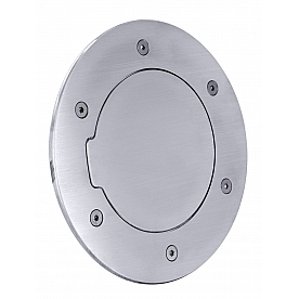 All Sales Fuel Door - Round Aluminum - 6102
