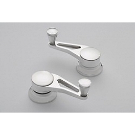 Lokar Performance Vent Window Handle - Billet Aluminum Silver Set Of 2 - IDH2021