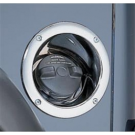 Smittybilt Fuel Filler Housing - Stainless Steel Chrome Plated Silver - 7508