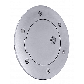 All Sales Fuel Door - Round Aluminum - 6097L