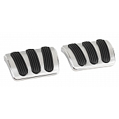 Lokar Performance Brake And Clutch Pedal Pad Set - Aluminum Natural - BAG6146