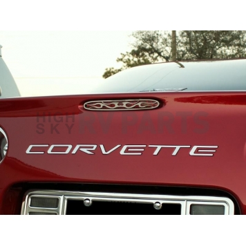 American Car Craft Emblem - Corvette Silver Stainless Steel - 032049
