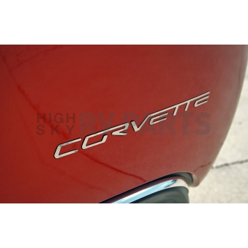American Car Craft Emblem - Corvette Silver Stainless Steel - 042109