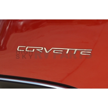 American Car Craft Emblem - Corvette Silver Stainless Steel - 042109-1