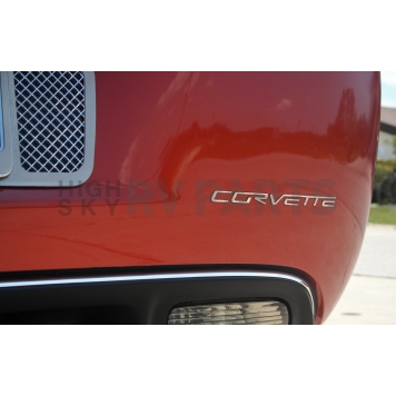 American Car Craft Emblem - Corvette Silver Stainless Steel - 042109-2