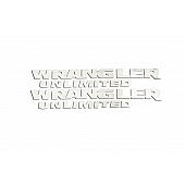 American Car Craft Emblem - WRANGLER UNLIMITED White/ Red Stainless Steel - 142011