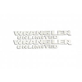 American Car Craft Emblem - WRANGLER UNLIMITED White/ Red Stainless Steel - 142011
