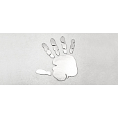 American Car Craft Emblem - Large Wave Hand Silver Stainless Steel - 142033