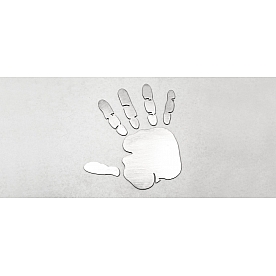 American Car Craft Emblem - Large Wave Hand Silver Stainless Steel - 142033