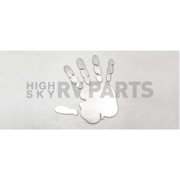 American Car Craft Emblem - Large Wave Hand Silver Stainless Steel - 142034