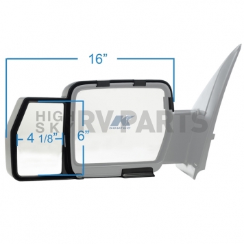 K-Source Exterior Towing Mirror Manual Rectangular Set Of 2 - 81810-4