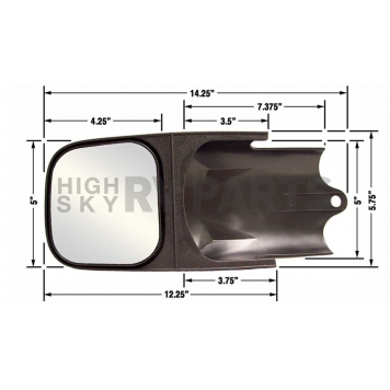 CIPA USA Exterior Towing Mirror Manual Rectangular Single - 11000-1