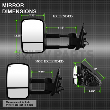 Xtune Exterior Towing Mirror Electric Rectangular Single - 9935411-5