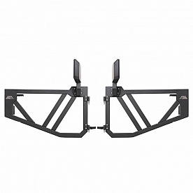 Paramount Automotive Door - Tubular Lower Half Door Painted Black Steel Set Of 2 - 8120900