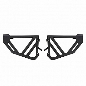 Paramount Automotive Door - Tubular Lower Half Door Painted Black Steel Set Of 2 - 8120902