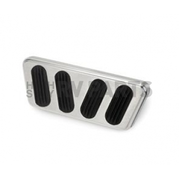 Lokar Performance Brake Pedal Pad - Aluminum With Rubber Insert Silver With Black Insert - BAG6123