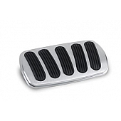 Lokar Performance Brake Pedal Pad - Aluminum With Rubber Insert Silver With Black Insert - BAG6131