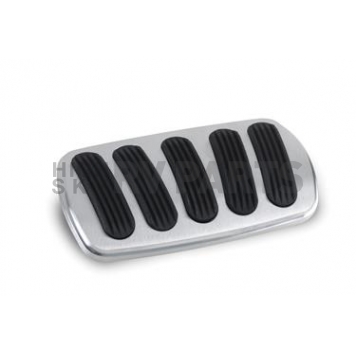 Lokar Performance Brake Pedal Pad - Aluminum With Rubber Insert Silver With Black Insert - BAG6131