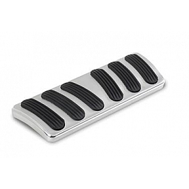 Lokar Performance Brake Pedal Pad - Aluminum With Rubber Insert Silver With Black Insert - BAG6134
