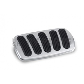 Lokar Performance Brake Pedal Pad - Aluminum With Rubber Insert Silver With Black Insert - BAG6138