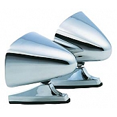 K-Source Exterior Mirror Manual Rectangular Silver Set Of 2 - 1600