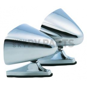 K-Source Exterior Mirror Manual Rectangular Silver Set Of 2 - 1600