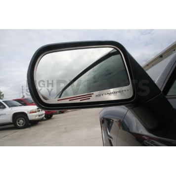 American Car Craft Exterior Mirror Trim Ring Stainless Steel Black Carbon Fiber - 052031BLK-1