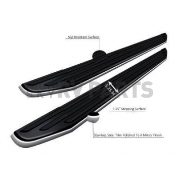 Black Horse Offroad Running Board Aluminum Stationary Black - PRR279-1