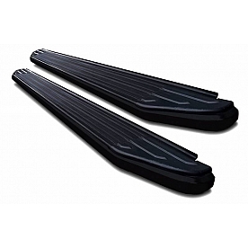 Black Horse Offroad Running Board Aluminum Stationary Black - PRR279BK