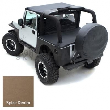 Smittybilt Duster Deck Cover - Covers Rear Cargo Area Vinyl Denim Spice - 721017