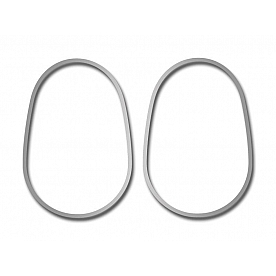 American Car Craft Interior Door Handle Cover - Silver Stainless Steel Set Of 2 - 031038