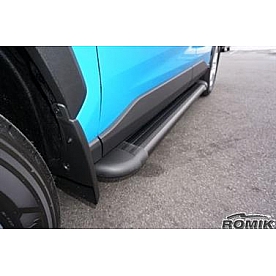 Romik USA Running Board Black Anodized Aluminum Stationary - 21727419
